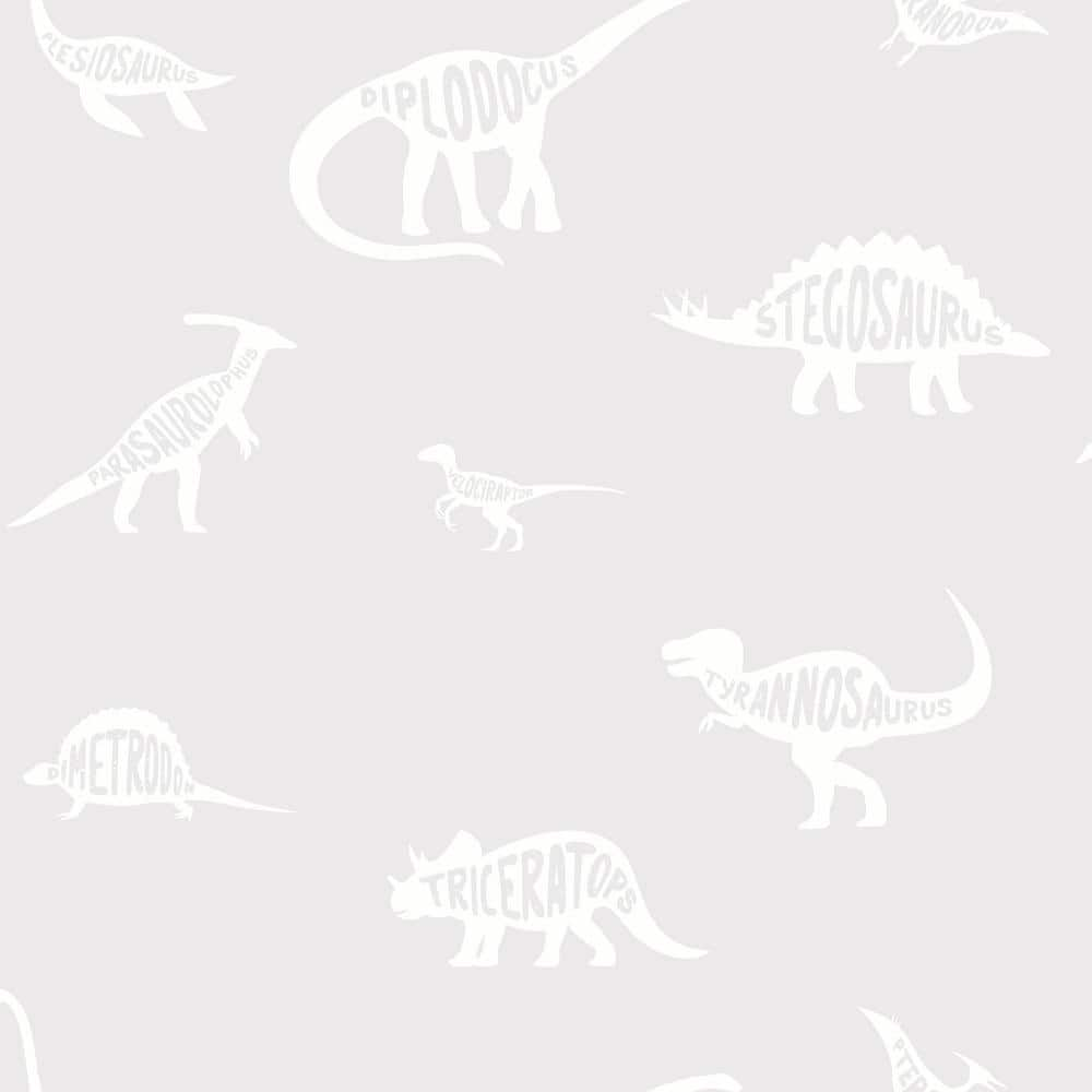 Magnetic Dino Wallpaper Grey 