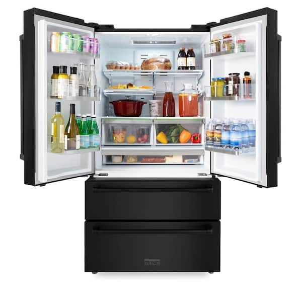 ZLINE Kitchen and Bath 36 in. 4-Door French Door Refrigerator w