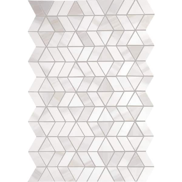 Daltile Xpress Mosaix Perfect-Fit Calacatta Dolomiti Polished 12 in. x 18 in. Marble Zipper Mosaic Tile (435 sq. ft./Pallet)