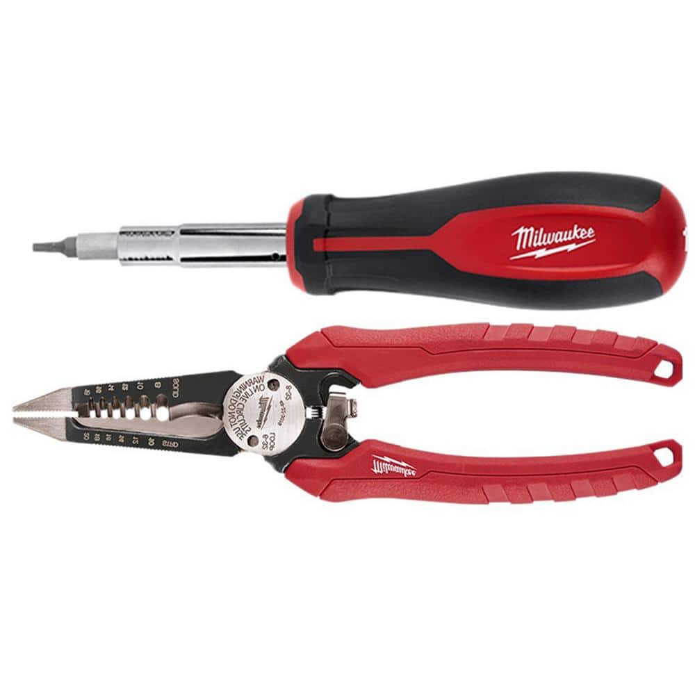 Milwaukee 7.75 in. Combination Electricians 6-in-1 Wire Strippers Pliers  48-22-3079 - The Home Depot