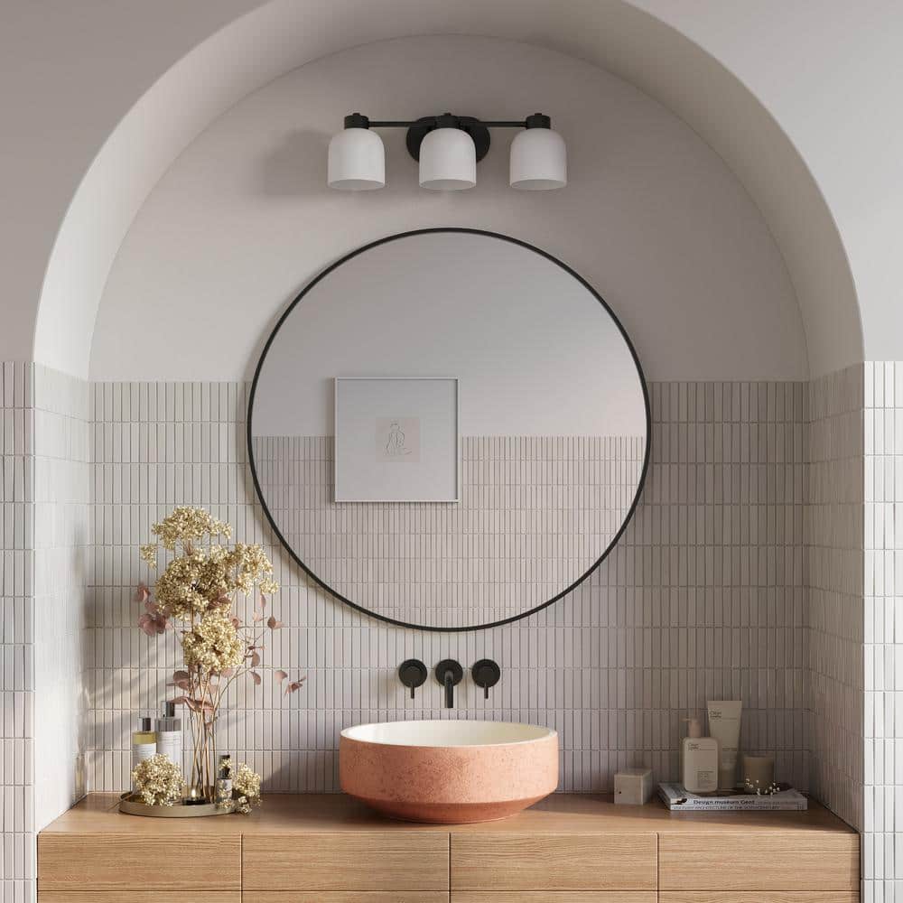 Avec 22 in. 3-Light Matte Black Contemporary Bath Vanity Light price history on PriceWatchPro