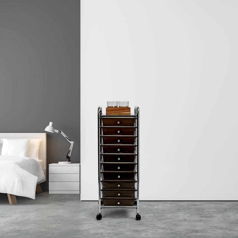 10-Drawer Organizer Cart, Black by Seville Classics
