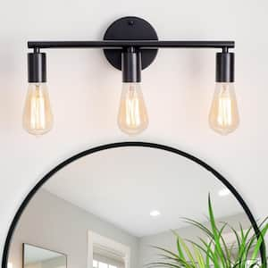 16.53 in. 3-Light Black Bathroom Modern Vanity Light