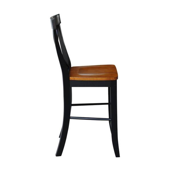 International Concepts X Back 24 in. Black and Cherry Bar Stool S57 6132