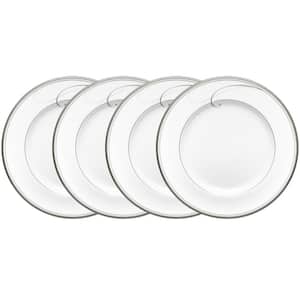 Platinum Wave 6.75 in. (Platinum) Porcelain Bread and Butter/Appetizer Plates, (Set of 4)