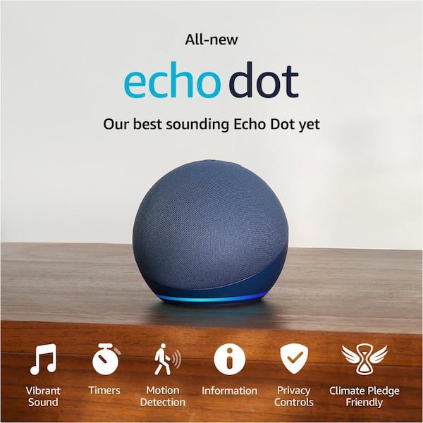 Amazon Echo Dot (5th Gen, 2022 release) Smart speaker with Alexa Deep Sea Blue