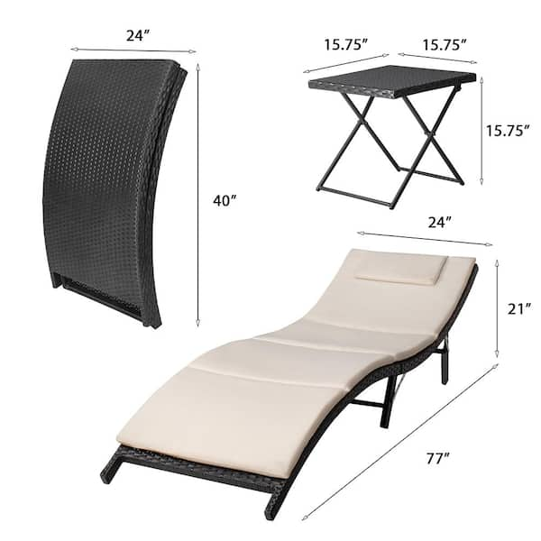 Folding patio best sale chaise lounge