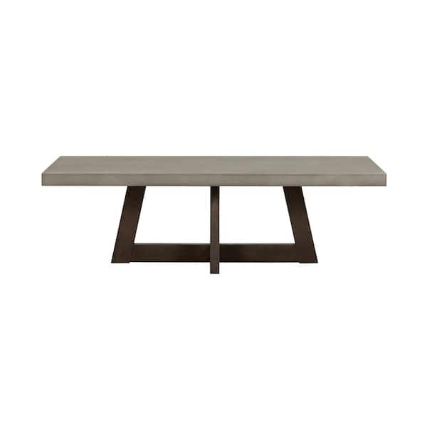 HomeRoots 55 in. Medium Gray Concrete Top/Dark Gray Oak for Legs ...