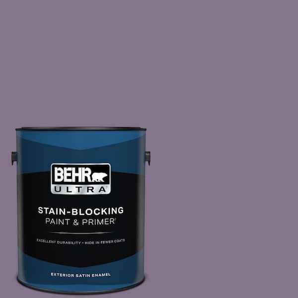 BEHR ULTRA 1 gal. #S100-5 Purple Potion Satin Enamel Exterior Paint & Primer