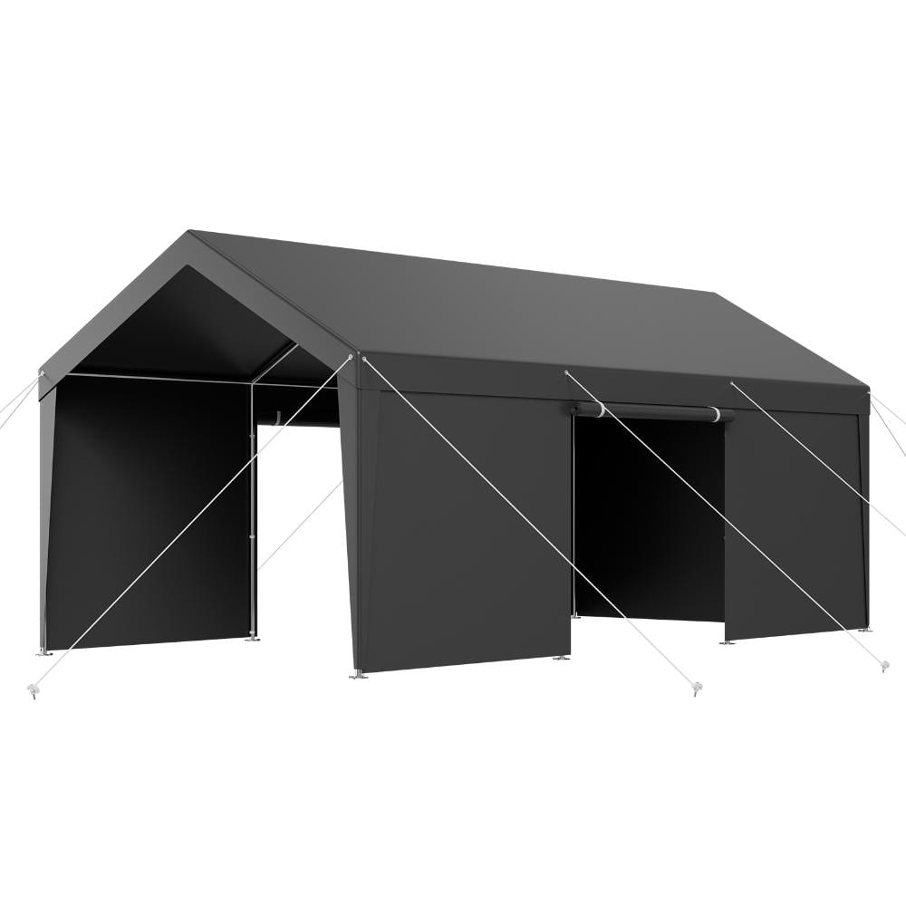 12x20FT Heavy Duty Outdoor Carport with Sidewalls, UV-resistant and waterproof price history on PriceWatchPro