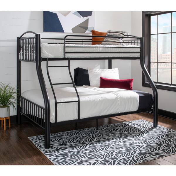 Linon Home Decor Janvier Black Powder Coated Heavy Metal Twin Over