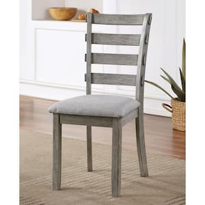 Truchas 5-Piece Gray Solid Wood Dining Set with Ladder Back Chairs
