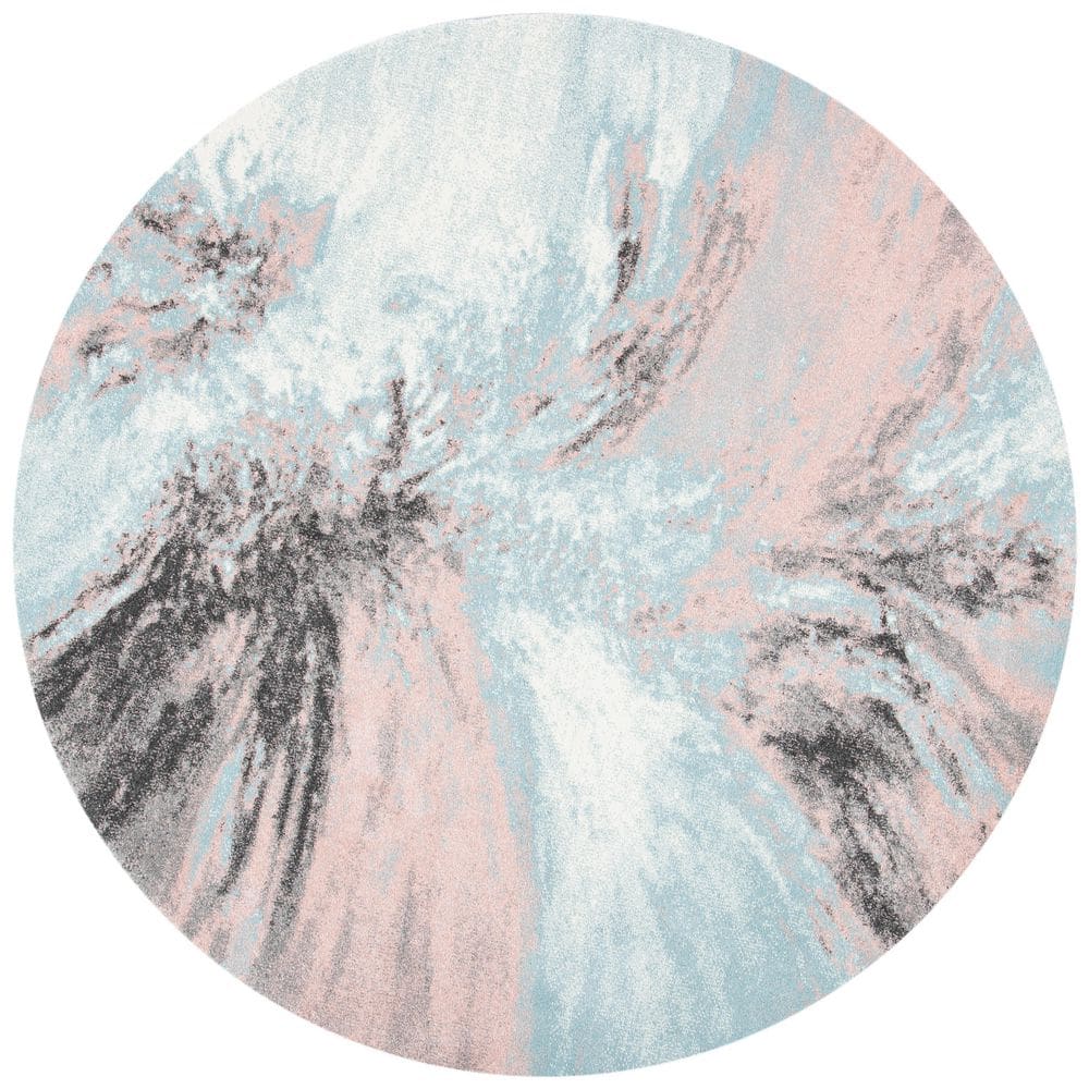 Glacier 5 ft. x 5 ft. Round Pink/Blue Abstract Area Rug price history on PriceWatchPro
