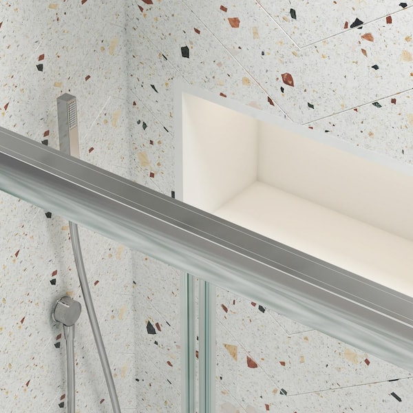 ANGELES HOME 50-54 in. W x 70 in. H Bypass Double Sliding Framed Shower Door with SGCC 1/4 in. Clear Tempered Glass, Chrome