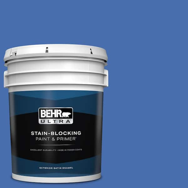 BEHR ULTRA 5 gal. #PPU15-05 New Age Blue Satin Enamel Exterior Paint & Primer