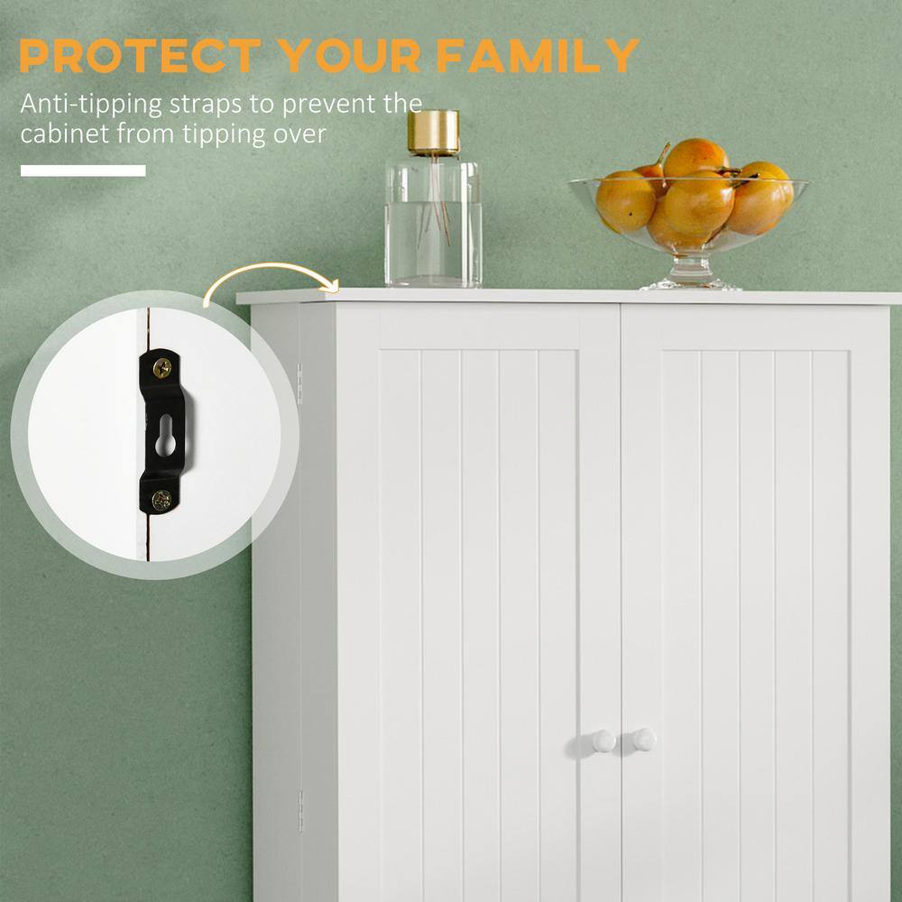 White Vertical Kitchen Pantry with Adjustable Shelves