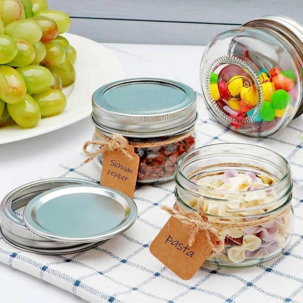 40-Pack Glass Mason Jars with Split-Type Metal Food Storage Lids for Jams, Oats, Candies, Honey, DIY, Events