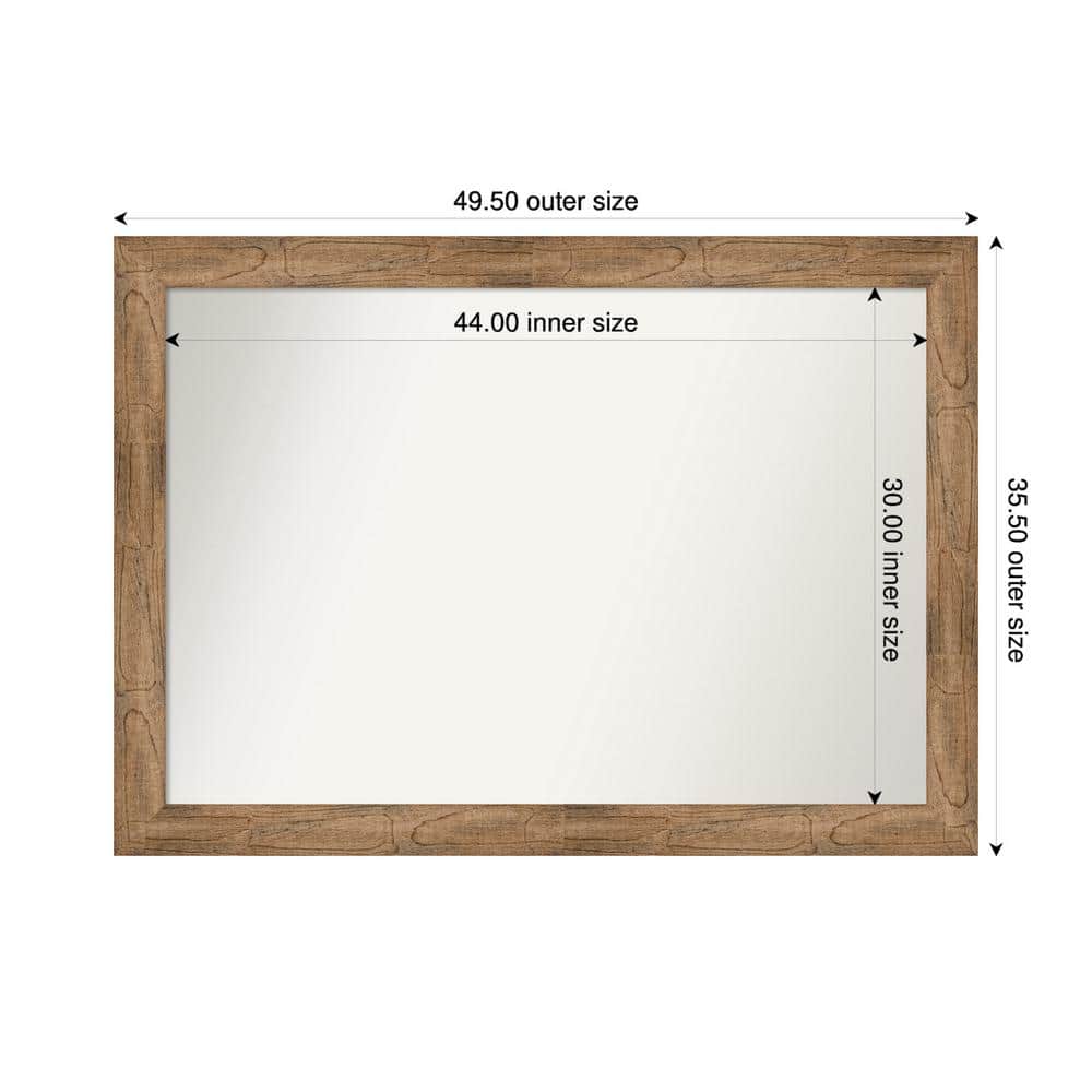 Owl Brown 49.5 in. W. x 35.5 in. Custom Non-Beveled Wood Framed Bathroom Vanity Wall Mirror price history on PriceWatchPro