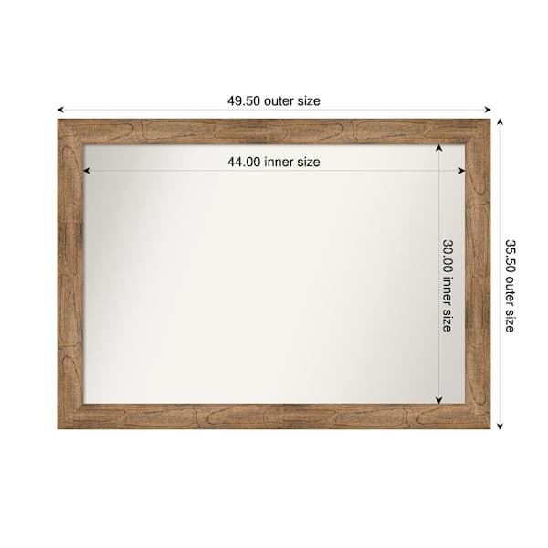Amanti Art Owl Brown 49.5 in. W. x 35.5 in. Custom Non-Beveled Wood Framed Bathroom Vanity Wall Mirror