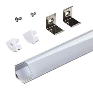 Corner Mount LED Tape Light Channel, Silver (5-Pack)