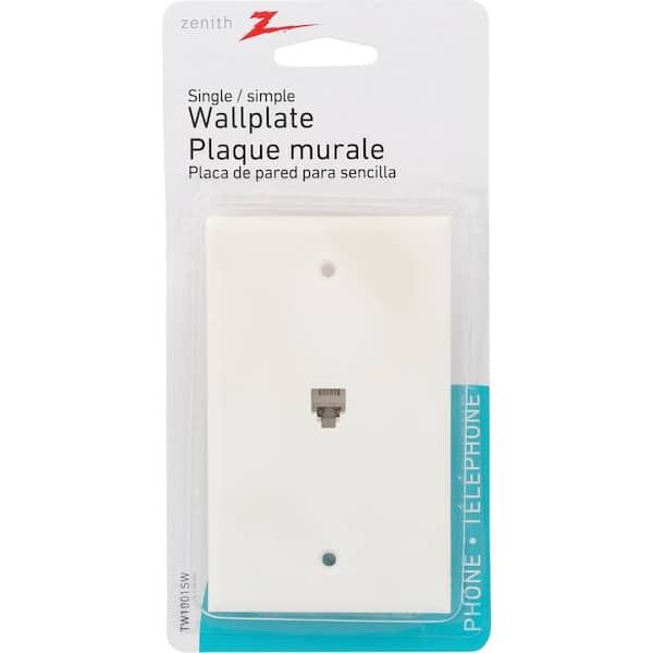 Zenith Telephone Wall Jack, White TW1001SW - The Home Depot
