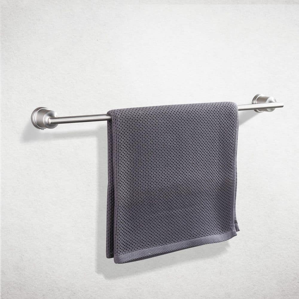 Stainless Steel Round 24 in. Towel Bar Bath Hardware Accessory with Concealed Mounting Hardware in Brushed Nickel price history on PriceWatchPro