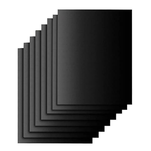 15.75 in. x 13 in. Grill Mats for Gas Grilling, Charcoal Grilling, Electric Barbecue, Cooking and BBQ, Black (8-Pack)