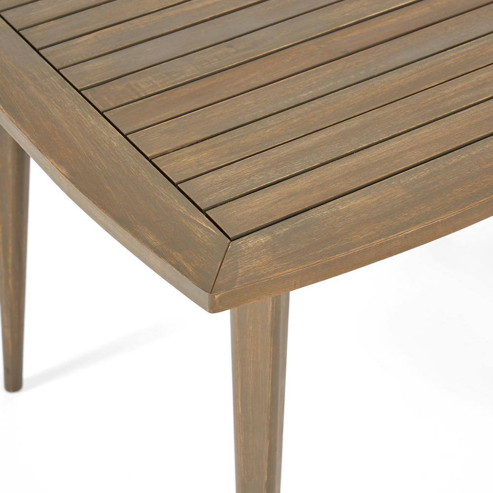 Gray Acacia Wood 5-Piece Patio Dining Set with Cushions
