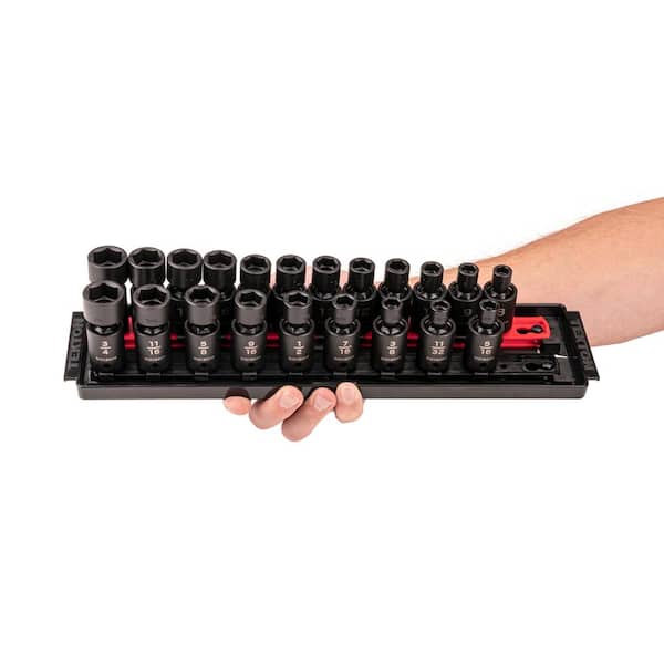 TEKTON 3/8 in. Drive 6-Point Universal Joint Impact Socket Set
