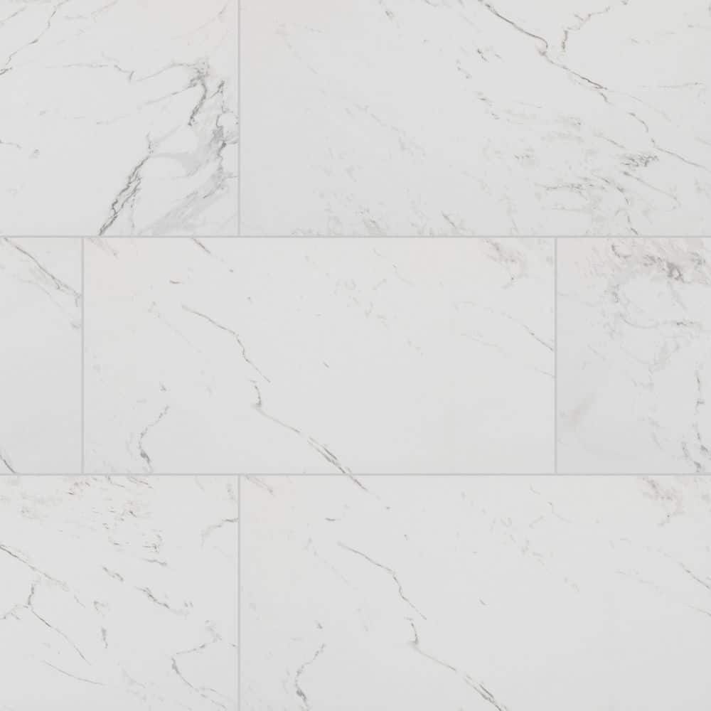 Pietra Carrara 12 in. x 24 in. Polished Porcelain Stone Look Floor and Wall Tile (16 sq. ft./Case) price history on PriceWatchPro