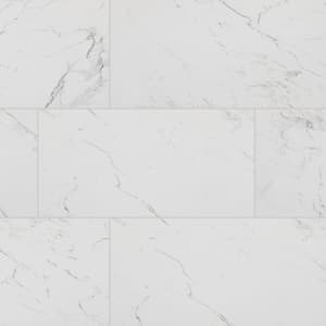 Pietra Carrara 12 in. x 24 in. Polished Porcelain Marble Look Floor and Wall Tile (16 sq. ft./Case)