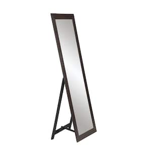 Modern Farmhouse Dark Brown Freestanding Full Length Framed Mirror 21.5 in. W x 71 in. H Black Metal Stand
