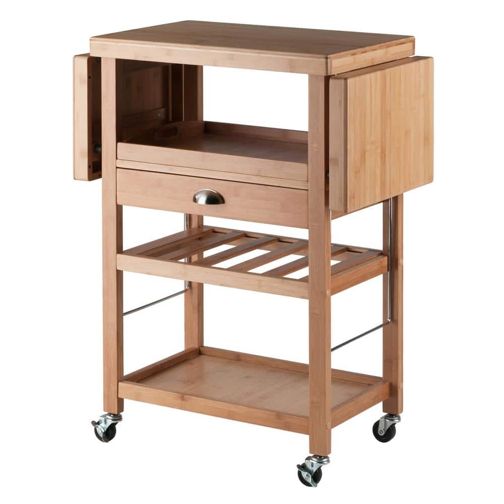 Winsome Wood Rachael Drop Leaf Utility Kitchen Cart .Natural Finish