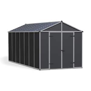 Rubicon 8 ft. x 17 ft. Dark Gray Plastic Garden Storage Shed (129.2 Sq. ft.)