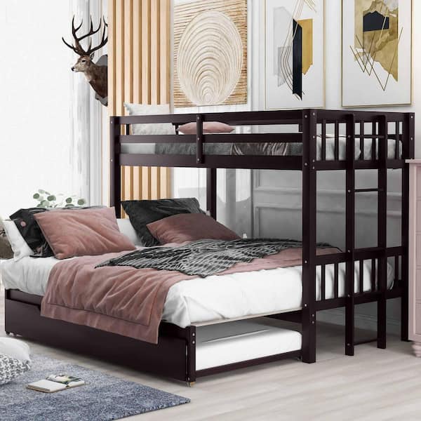 Espresso Twin Over Twin Bunk Bed with Trundle