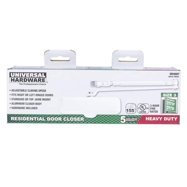 Heavy-Duty White Residential Door Closer