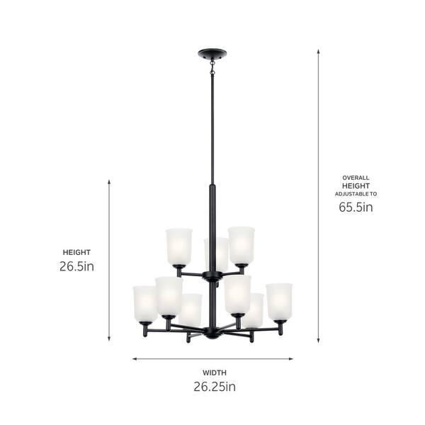 Kichler Shailene 9-Light Black Transitional Chandelier