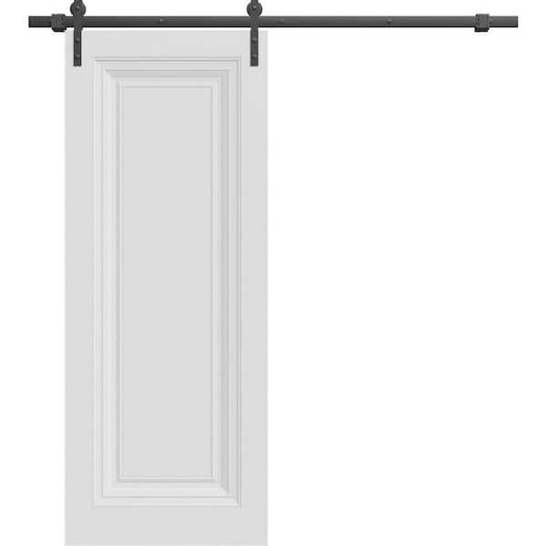7111 36 in. x 84 in. Sold Core White Color Wood Sliding Barn Door with Hardware Kit