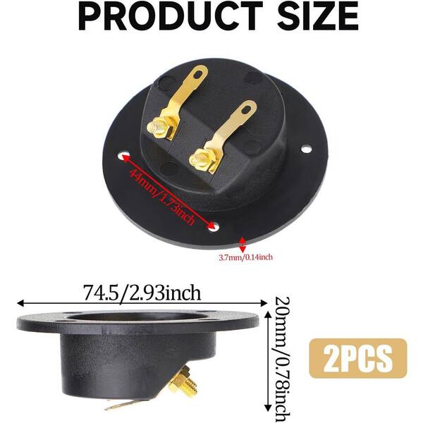 thumbnail image 2 of 2x Speaker Box Terminal Round Screw Mount Locking Cup Connector – Subwoofer A930 2 of 3