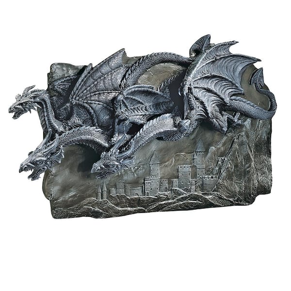 Design Toscano 18 in. x 30 in. Morgoth Castle Dragons Wall Sculpture