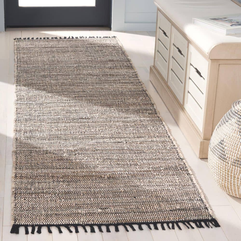 Rag 2 ft. x 8 ft. Beige/Black Abstract Striped Runner Rug price history on PriceWatchPro