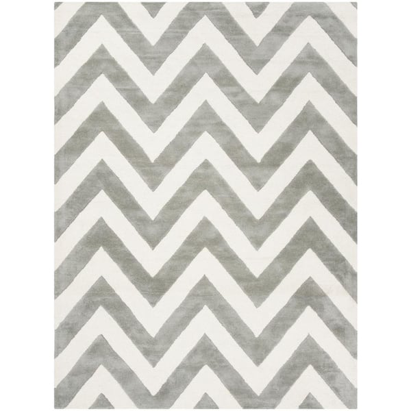 Kids Gray/Ivory 5 ft. x 7 ft. Chevron Area Rug