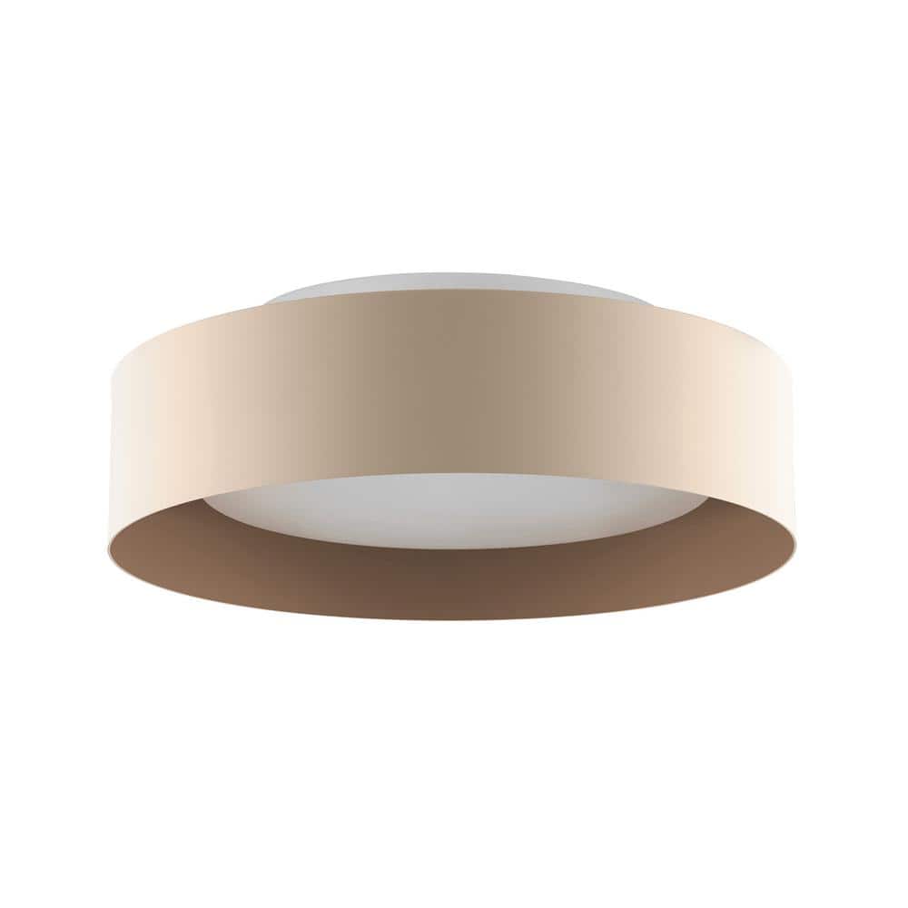 Lynch 15.75 in. 3-Light Sand and Tan Flush Mount Ceiling Light