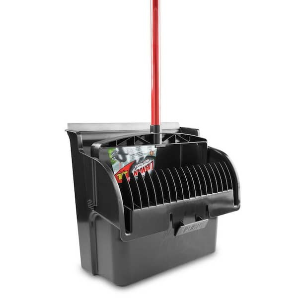 Rubbermaid Commercial Lobby Pro Upright Dustpan, w/Wheels, 12 1/2 , Polypropylene w/Vinyl Coat, Black