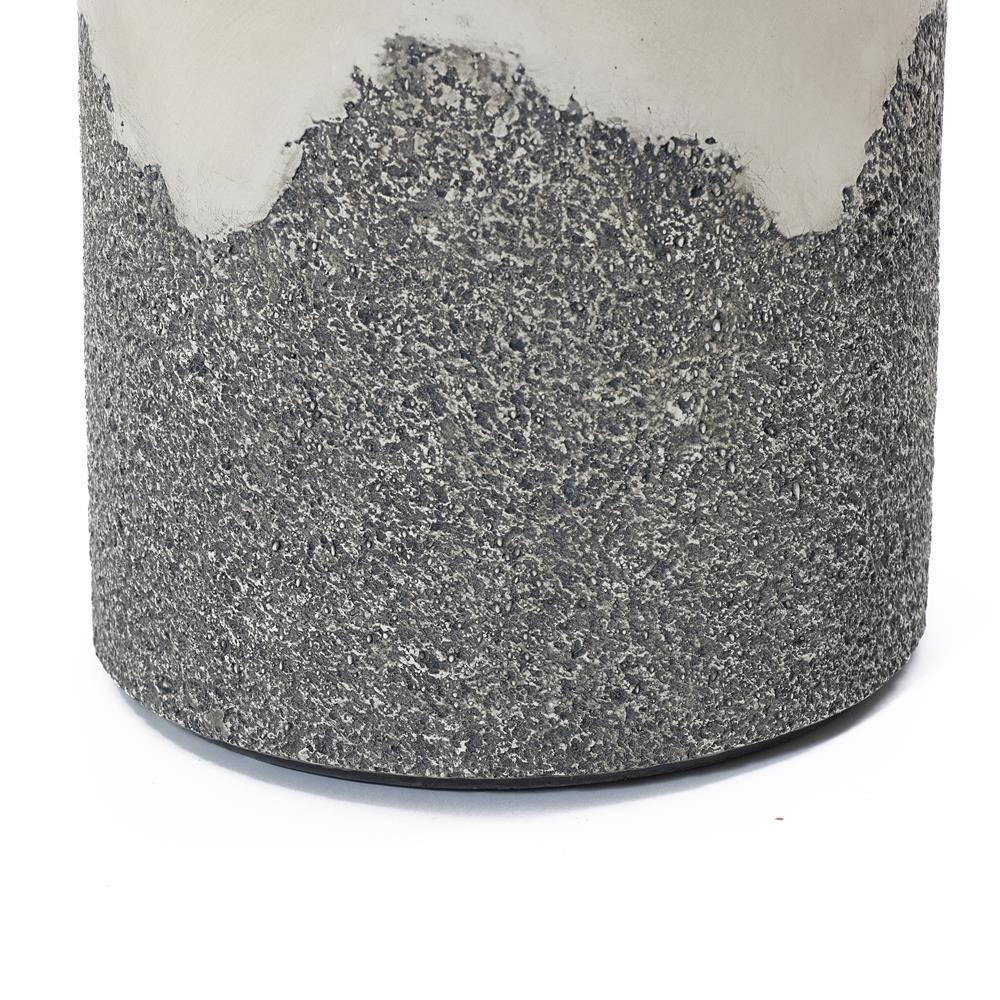 Gray and White Ombre Cement Round Outdoor Side Table