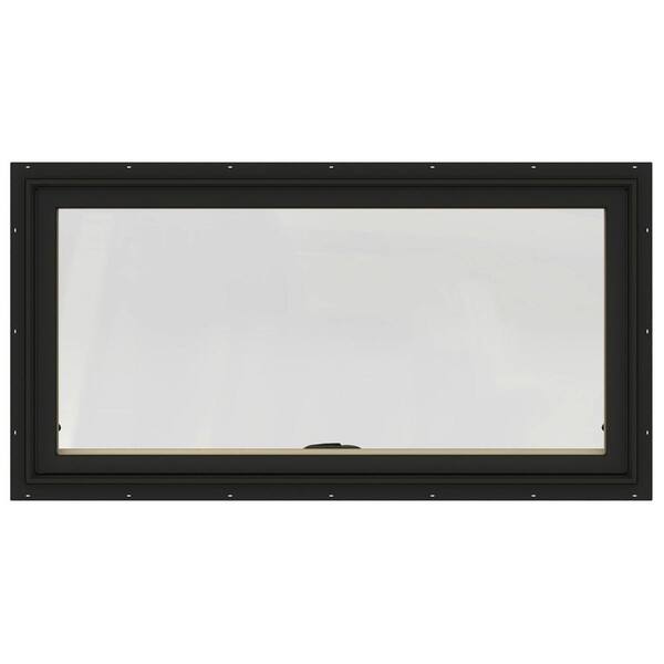 JELD-WEN 48 in. x 20 in. W-2500 Series Bronze Painted Clad Wood Awning Window w/ Natural Interior and Screen
