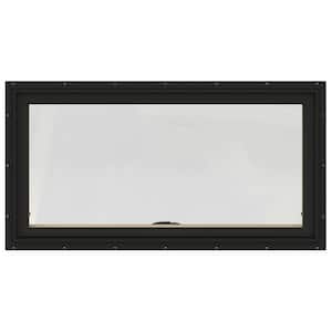 48 in. x 24 in. W-2500 Series Bronze Painted Clad Wood Awning Window w/ Natural Interior and Screen
