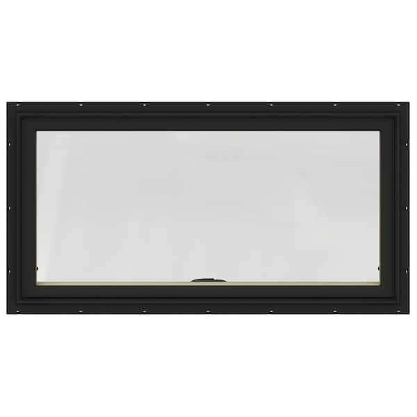 JELD-WEN 48 in. x 24 in. W-2500 Series Bronze Painted Clad Wood Awning Window w/ Natural Interior and Screen