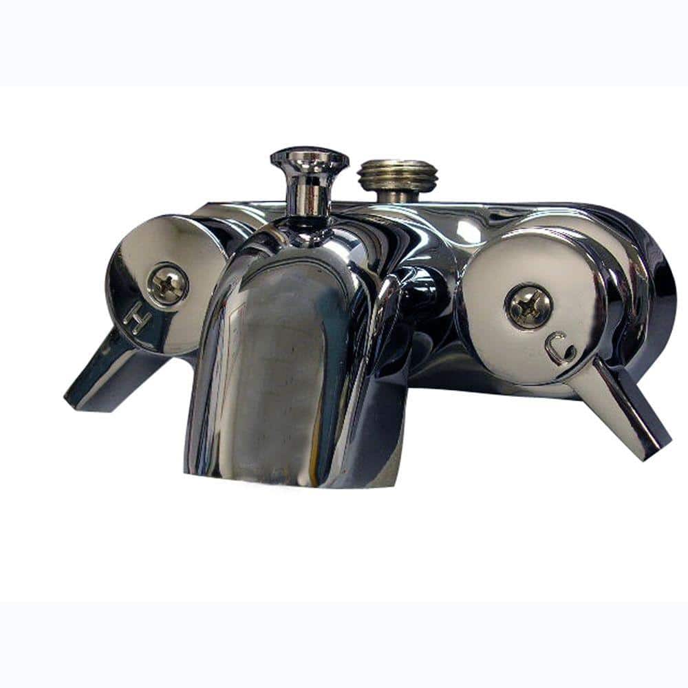 Chrome Wall Mounted 2-Handle Bathroom Faucet with Diverter