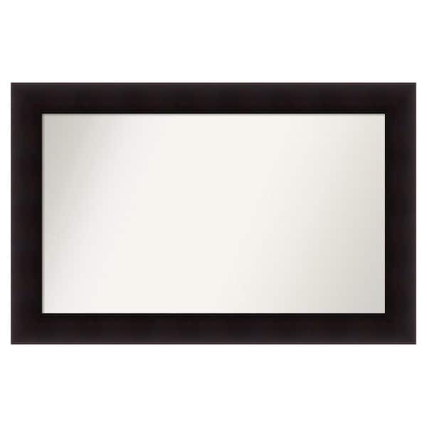 Amanti Art Portico Espresso 39.75 in. x 25.75 in. Custom Non-Beveled Wood Framed Batthroom Vanity Wall Mirror